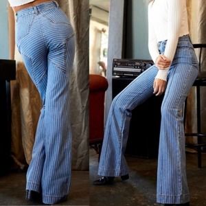 REVICE DENIM Venus Striped Flare Jeans Star Butt - with bonus cute mending job
